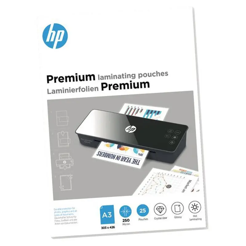 Hp Premium Transparent A3 Laminating Pouches – 250 Micron Thickness | Hp9128 1
