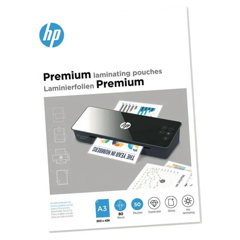 Hp Premium Transparent A3 Laminating Pouches – 80 Micron Thickness | Hp9126 1