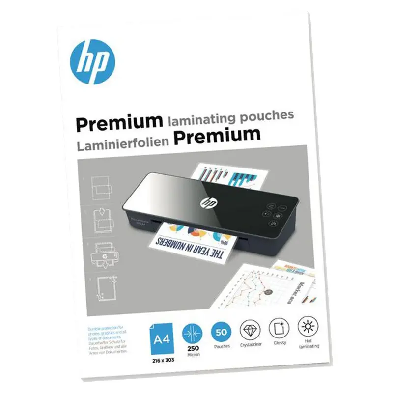 Hp Premium Transparent A4 Laminating Pouches – 250 Micron Thickness | Hp9125 1