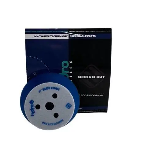 Hydrosilex Blue Medium-Cut Foam Pad – Compatible With 3", 5", And 6" Backing Plates 1