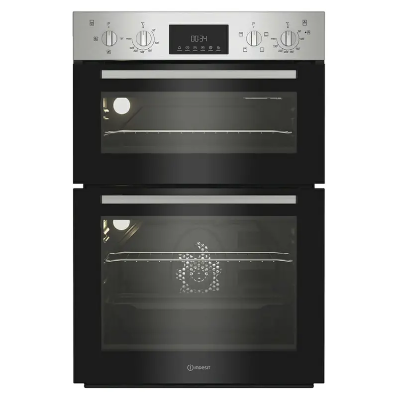 Indesit Dii10Dix 105L Built-In Double Electric Oven – Stainless Steel Look 1