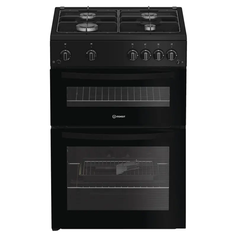 Indesit Idg6Gb 60Cm Freestanding Black Gas Cooker 1