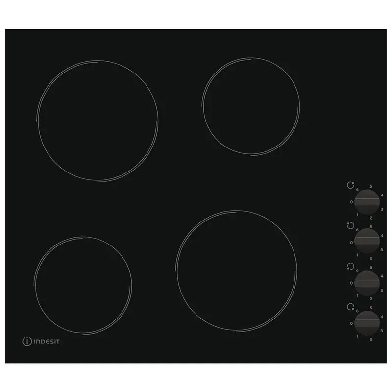 Indesit Ri860C 60 Cm 4-Zone Ceramic Electric Hob – Glossy Black Surface 1
