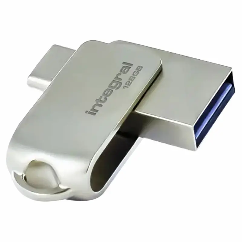 Integral 360° Dual-Port Usb 3.0 Flash Drive – 128Gb, Swivel Usb-A & Usb-C | Infd128Gb360Cdl3.0 1
