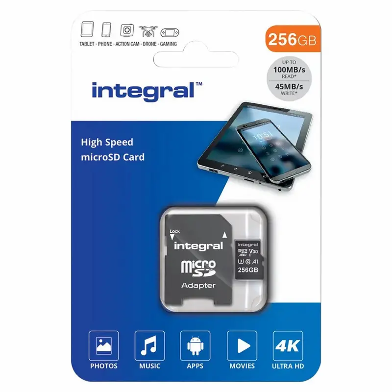 Integral V30 Uhs-I U3 256Gb Sdxc Memory Card – Black | Inmsdx256G-100V30 1