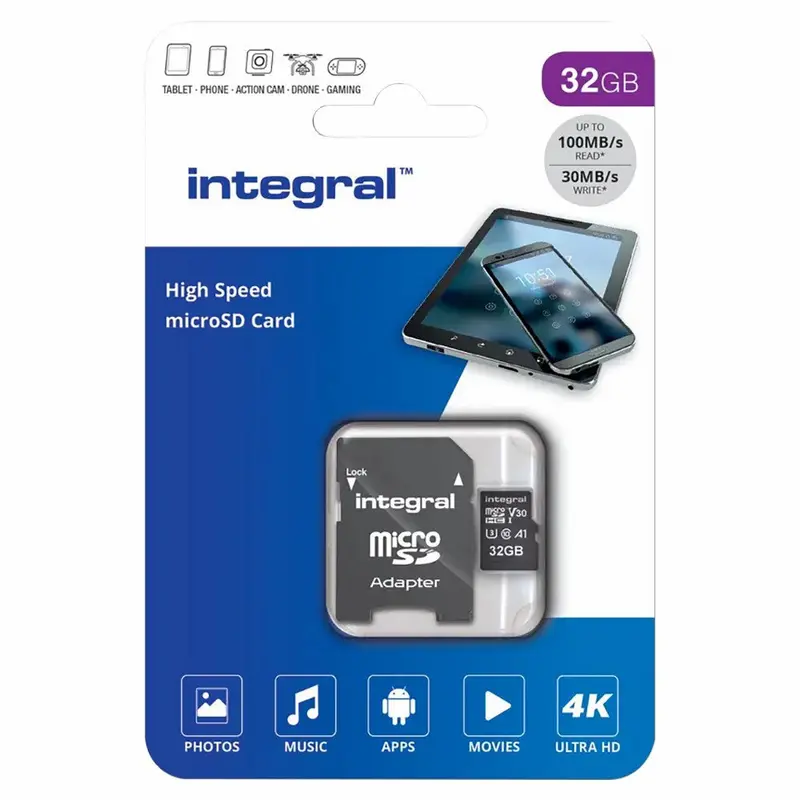 Integral V30 Uhs-I U3 32Gb Sdhc Memory Card – Black | Inmsdh32G-100V30 1