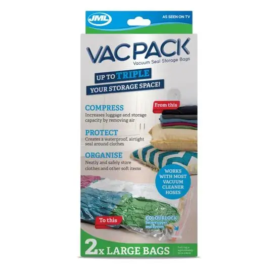 Jml Vac Pack Vacuum-Seal Storage Bags (2-Pack) – Crystal Clear 1