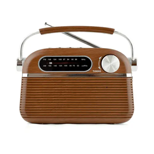 Lloytron Pp6403 Vintage-Style Portable Radio – Rechargeable Fm/Am With Woodgrain Finish 1