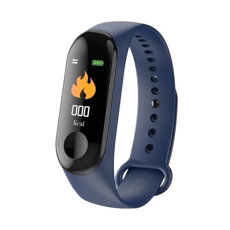 M3 Fitness Tracker Band – Black Silicone Wristband (Standard Size) 1