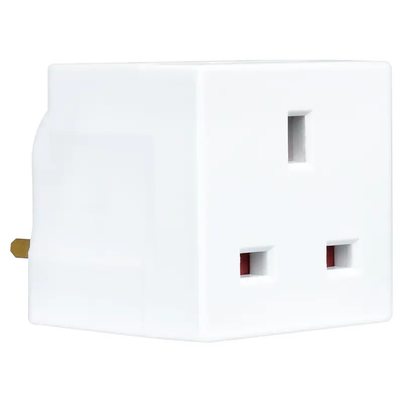 Masterplug Dual-Socket Wall Adaptor – Space-Saving White Plug-In Extension 1