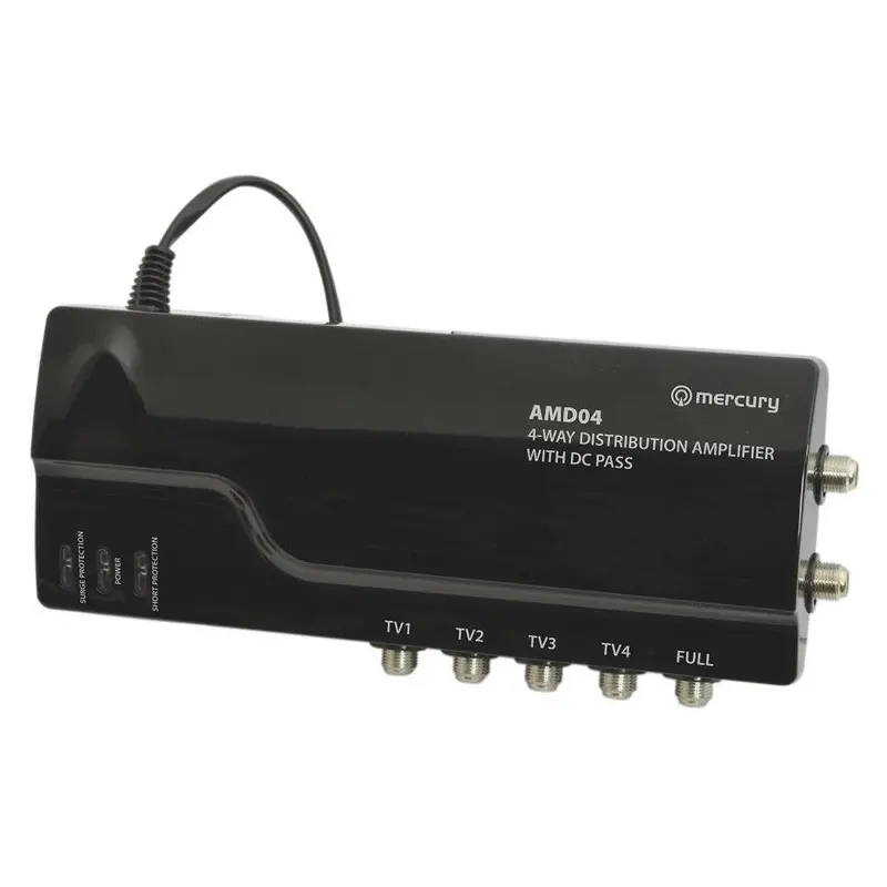 Mercury 130031 4-Port Distribution Amplifier With Dc Pass – Black 1