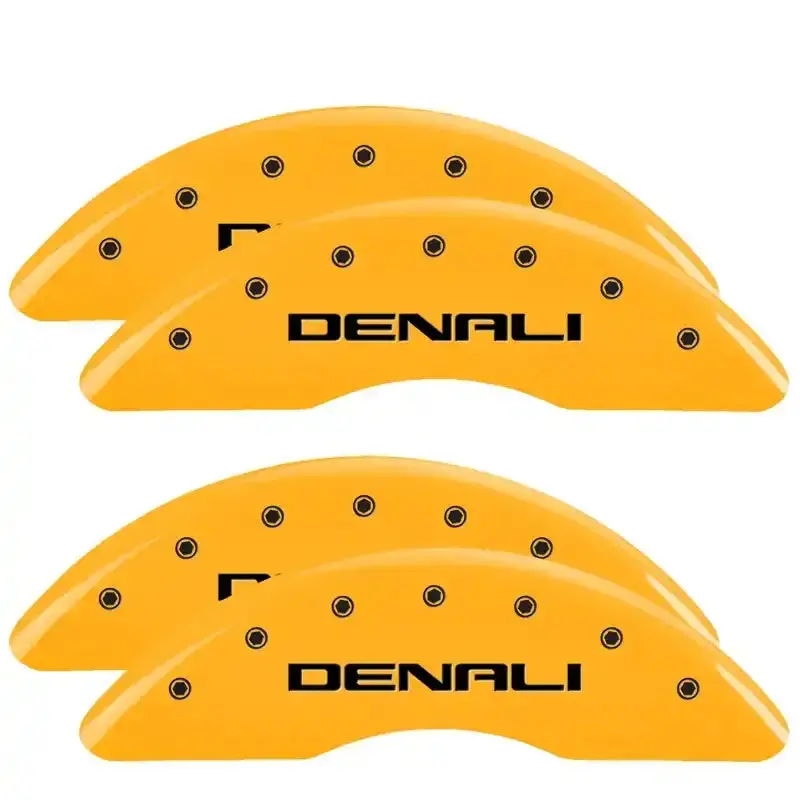 Mgp 4-Piston Caliper Covers – Engraved Front & Rear Set, Mopar Yellow Finish With Black Accents 1