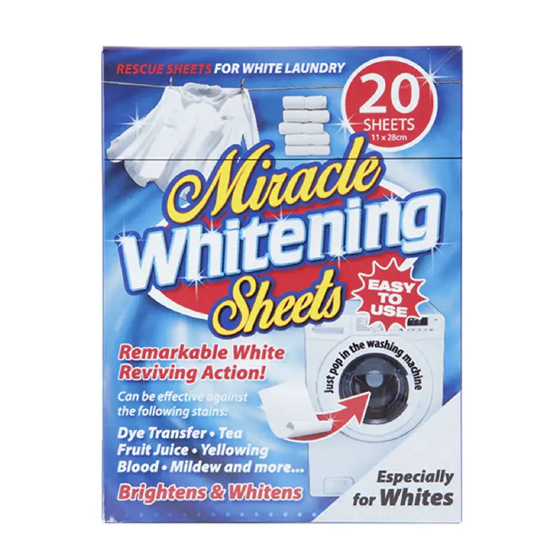 Miracle Clothes Whitening Booster Sheets – 20-Pack, 11X28Cm, For Enhanced Brightness (361868) 1