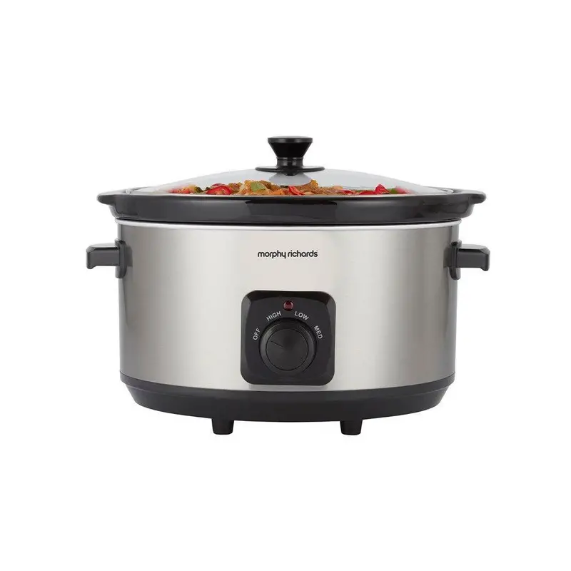 Morphy Richards Ceramic Slow Cooker – 6.5L Capacity, Programmable Timer – Brushed Stainless Steel 1