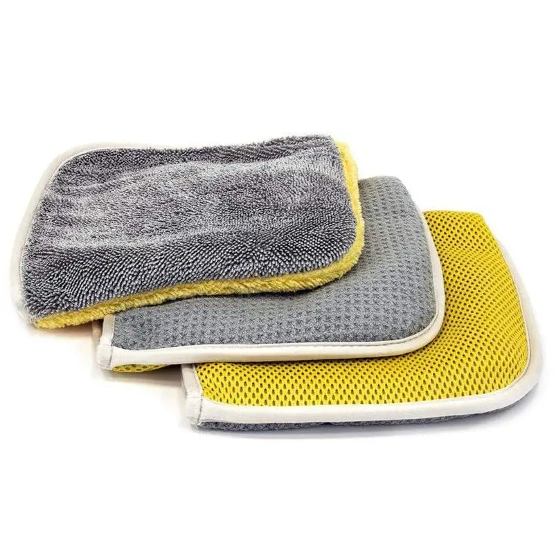 Multi Flip Four-Weave Microfiber Towel Set – Mesh, Twist, Plush & Waffle (3-Pack) 1