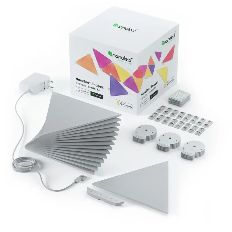 Nanoleaf Triangle Light Panels Starter Kit – 15-Piece Warm-Tone Geometric Set 1