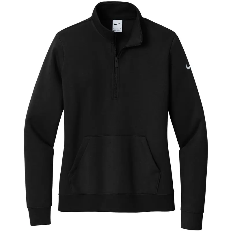 Nike Women'S Club Fleece Half-Zip With Swoosh Sleeve Detail 1