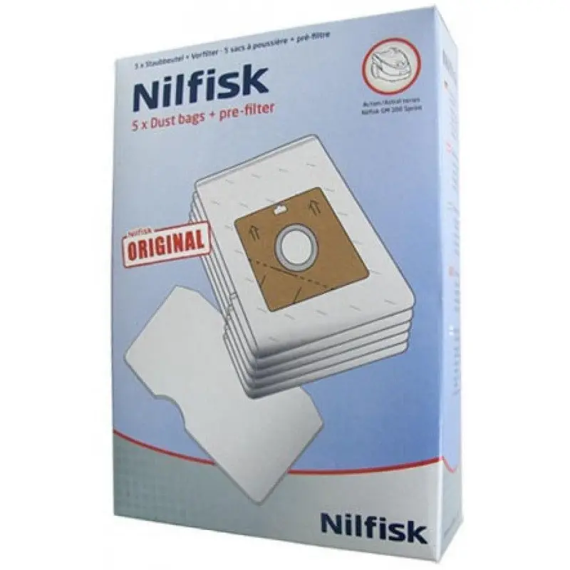 Nilfisk Bravo & Action Vacuum Cleaner Fleece Bags – White (050002) 1