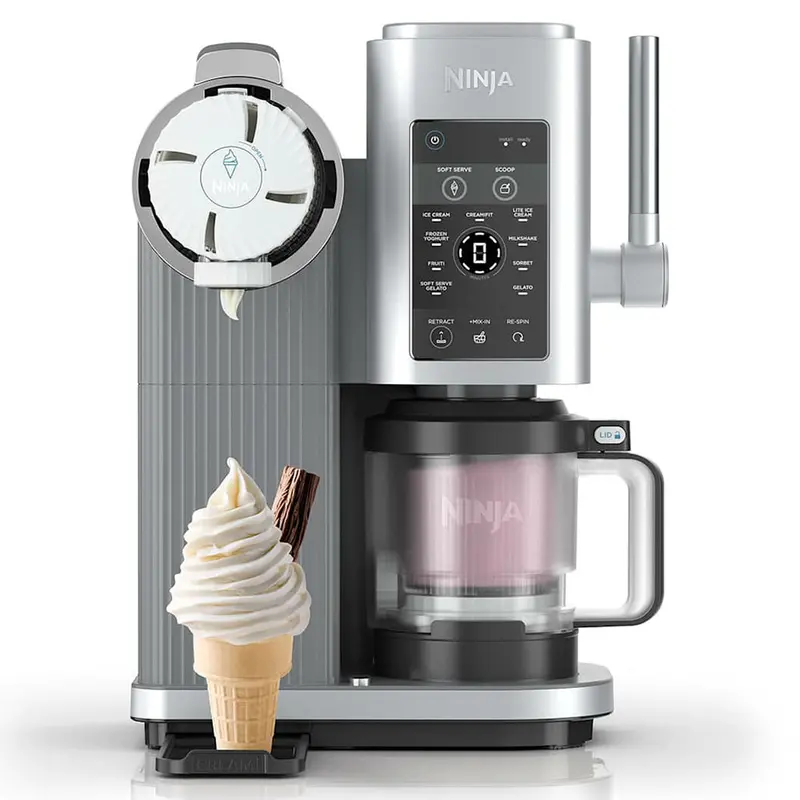 Ninja Nc701Uk Swirl By Creami 13-In-1 Soft Serve & Ice Cream Maker – Platinum Silver 1