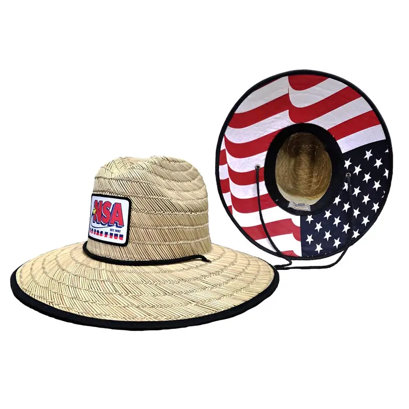 Nsa American Flag-Lined Waterman Straw Hat – 828-Usa-Nsa 1