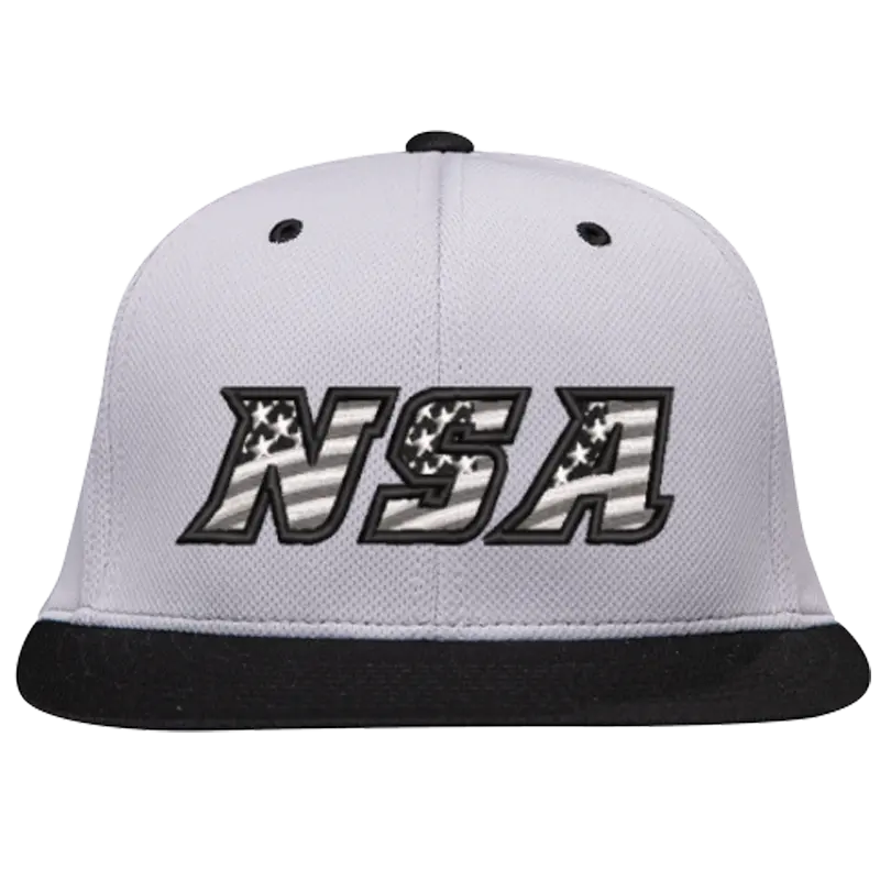Nsa Flag Series Es342-Slbk Silver-And-Black Flex-Fit Performance Hat 1