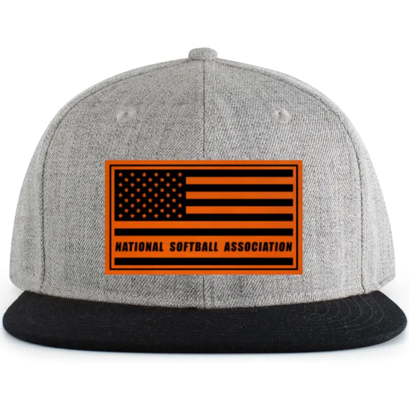 Nsa Leather-Patch Wool-Blend Snapback Hat – Heather Gray Style 1