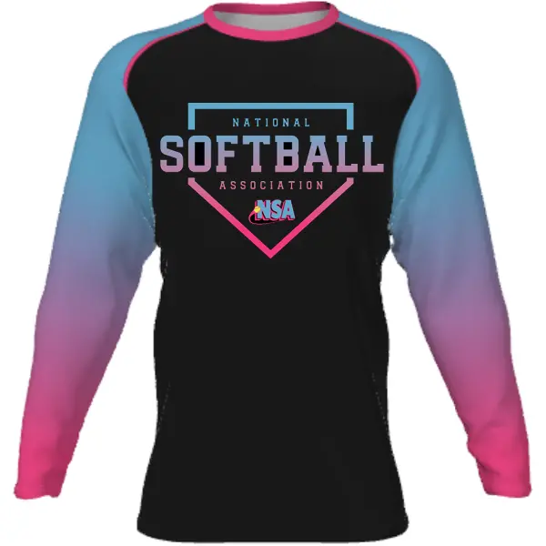 Nsa Vice-Themed Sublimated Long Sleeve Softball Shirt 1