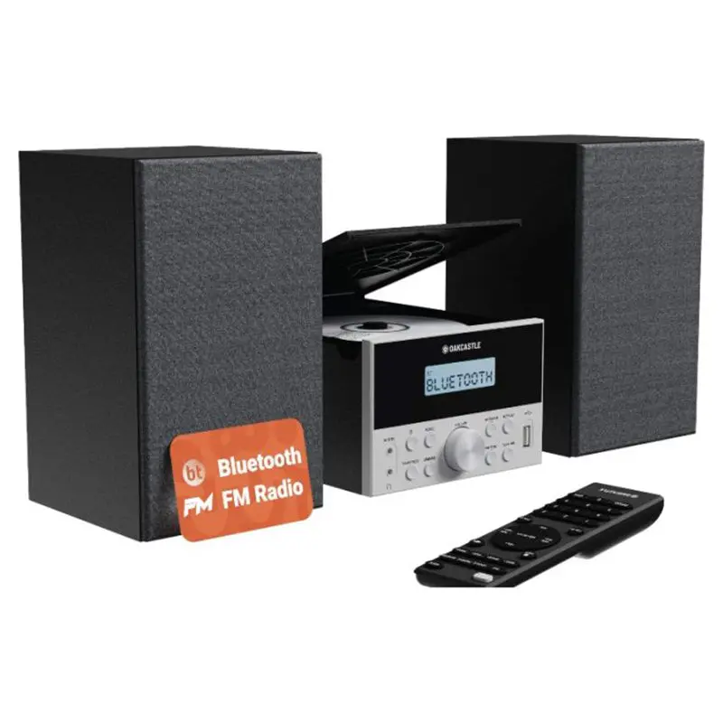 Oakcastle 20W Hi-Fi Stereo System – Dual-Tone Black & Silver Audio Setup (1000002970) 1