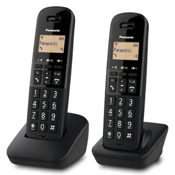 Panasonic Kx-Tgb612 Twin Dect Cordless Phone System – Black Digital Handset Set 1