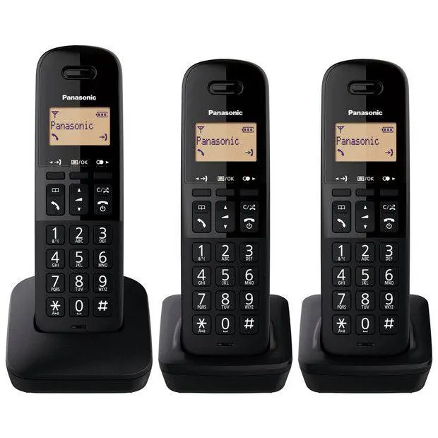 Panasonic Kx-Tgb613 Black Cordless Dect Trio Phone System | Tlb613Tri 1