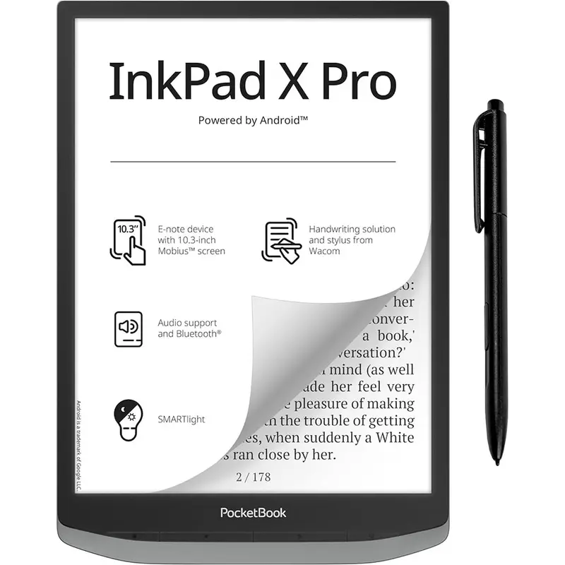 Pocketbook Inkpad X Pro 10.3" E-Reader – Premium Touchscreen Grey Tablet 1