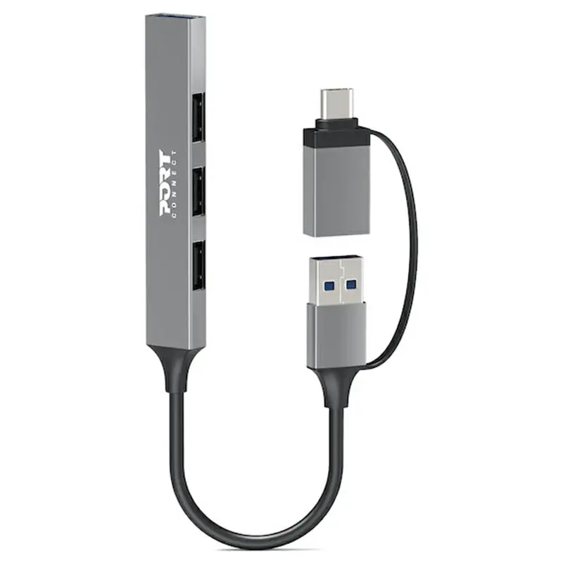 Port Connect 900160 Usb-C To Usb-A Hub – 4-Port Adapter For Enhanced Connectivity 1