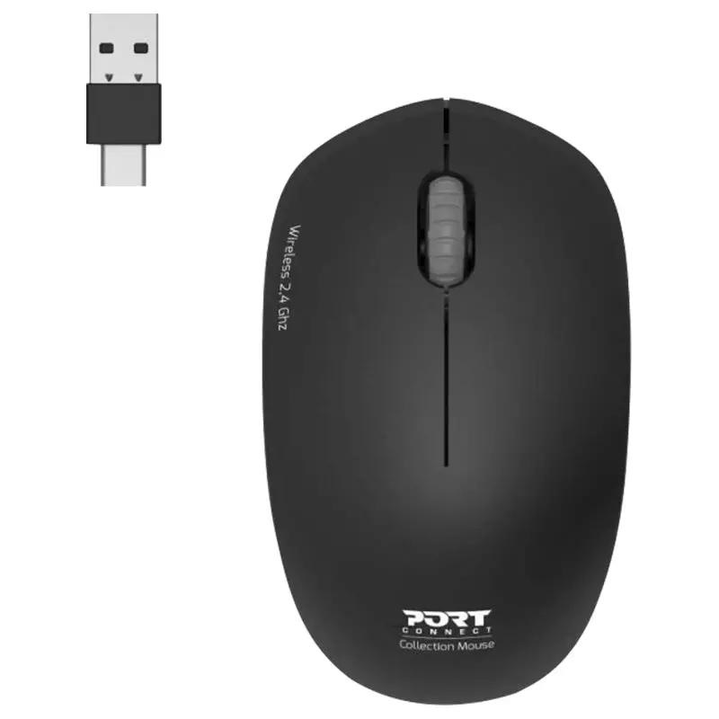 Port Connect Collection Ii Wireless Mouse – Sleek Black Ergonomic Design (900540) 1