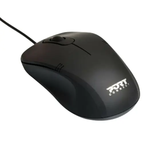 Port Connect Professional Wired Optical Mouse – Precision Control, Black (900400-Pro) 1