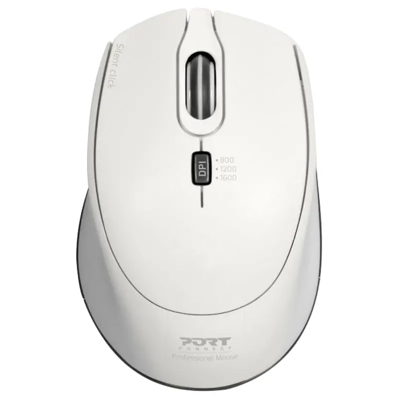 Port Connect Silent Wireless Optical Mouse – White 1