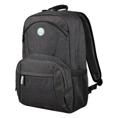 Port Designs 110265 Houston Eco 15.6" Laptop Backpack – Recycled Fabric, Minimalist Black Design 1