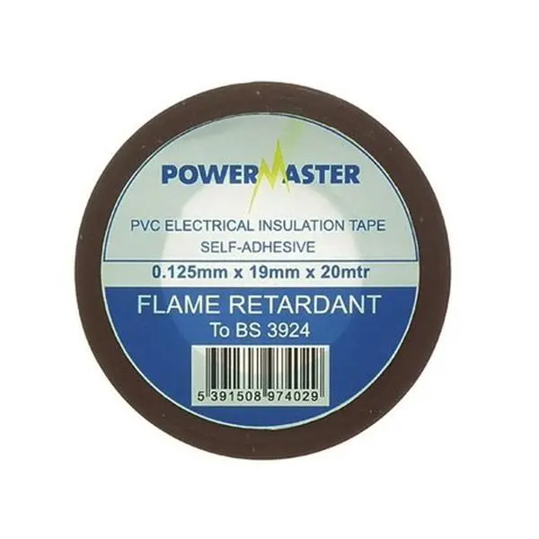 Powermaster Brown Pvc Electrical Insulating Tape – 19Mm Width, 20M Length, Code 1799-14 1