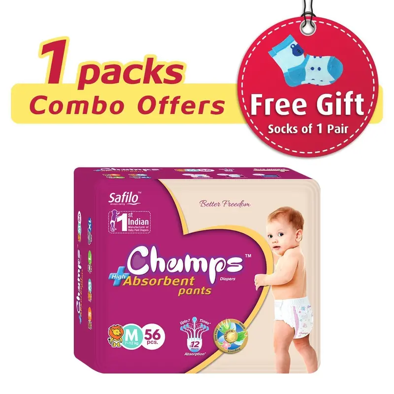 Premium Pant-Style Diaper – Medium Size, High-Absorbency, 56-Pack 1