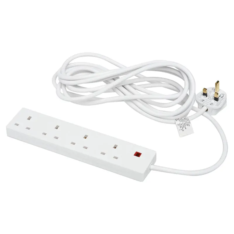 Prosafe 4-Way Extension Lead – 2-Metre Cable, White Housing (354789) 1