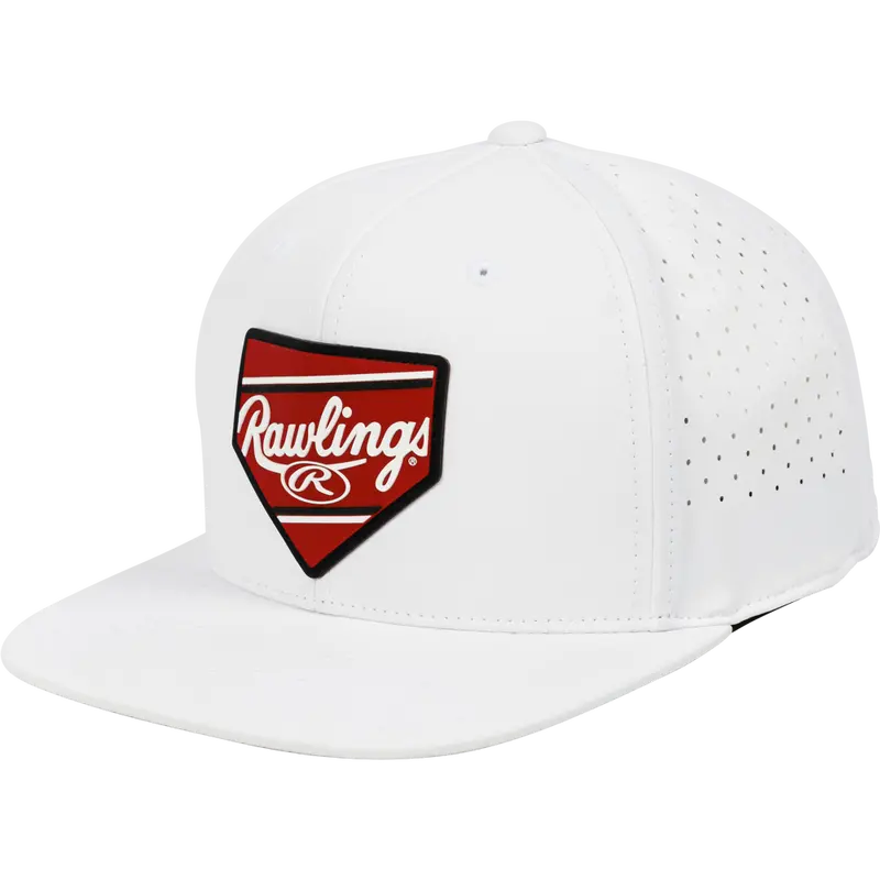 Rawlings Home Plate Performance Flat Bill Snapback Hat – Moisture-Wicking Fabric (Rwpbh) 1