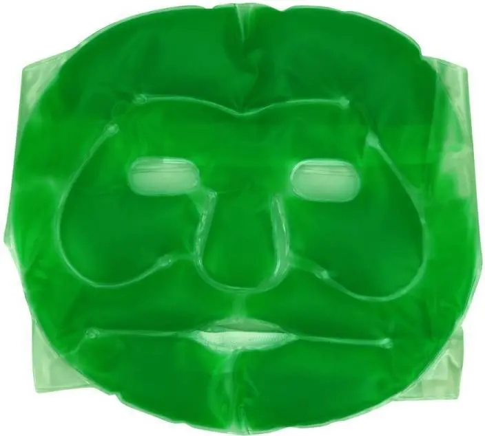 Reusable Cooling Face Mask – Velcro-Strap Stress Relief Gel Pad (Green) 1