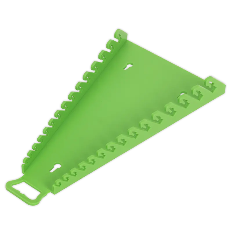 Reversible Hi-Vis Green Spanner Rack – 15-Tool Capacity 1