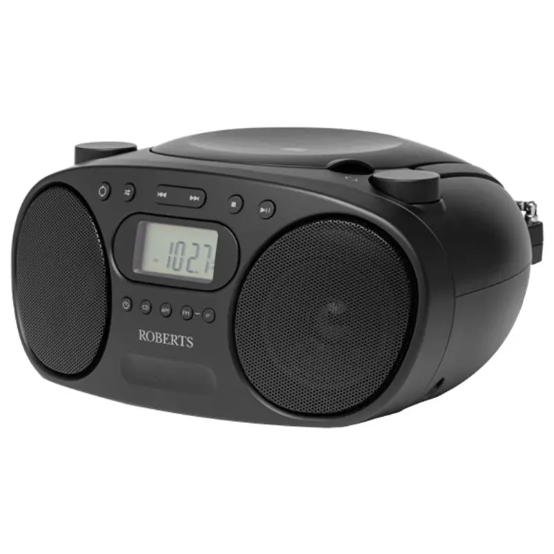 Roberts Zoomboxfmbk Zoombox Cd Player With Built-In Fm/Am Radio – Minimalist Black Unit 1