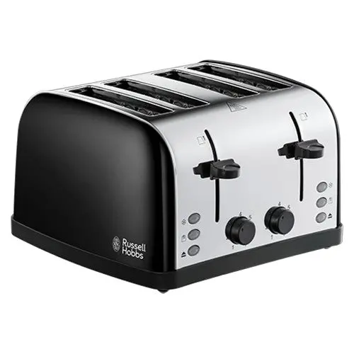 Russell Hobbs 28360 Stainless Steel 4-Slice Toaster – Sleek Black Housing 1