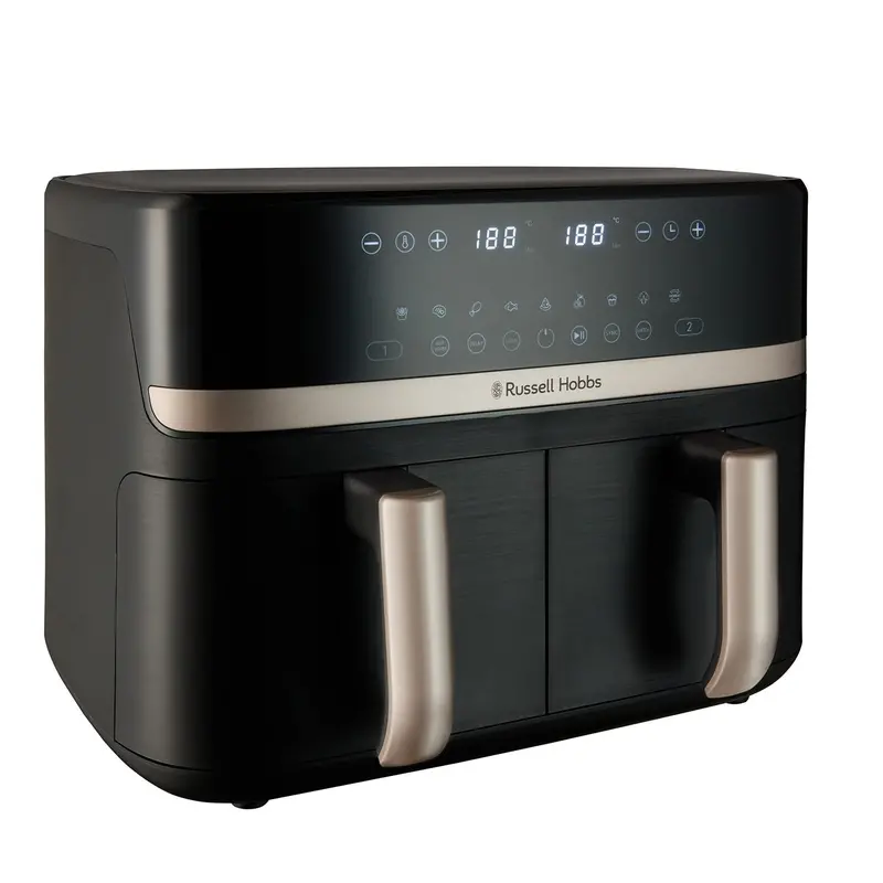 Russell Hobbs Satisfry 9-Litre Dual-Basket Air Fryer – Sleek Black Design (27680) 1