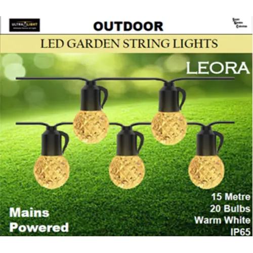 Secret Garden Leora Gl15Ww 15-Metre Warm White Led String Lights – Stylish Black 1