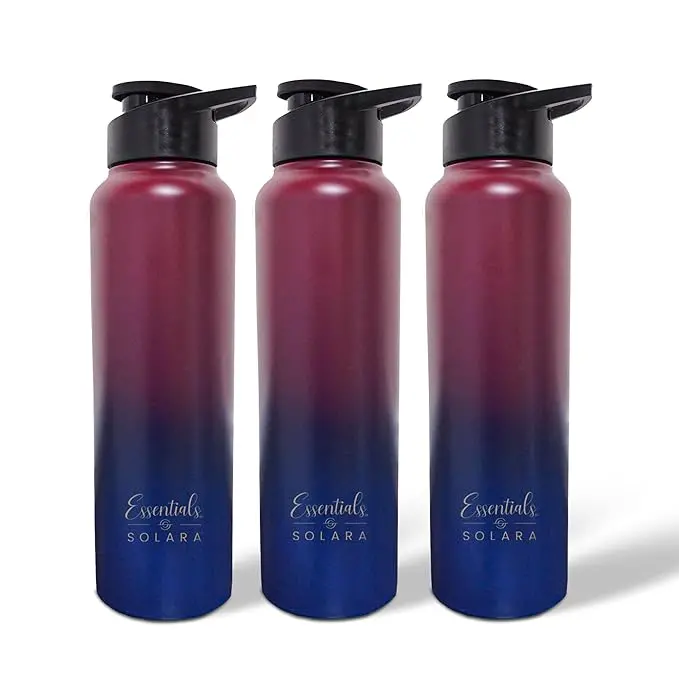 Set Of 3 Stainless Steel Water Bottles – 1 Litre Each 1