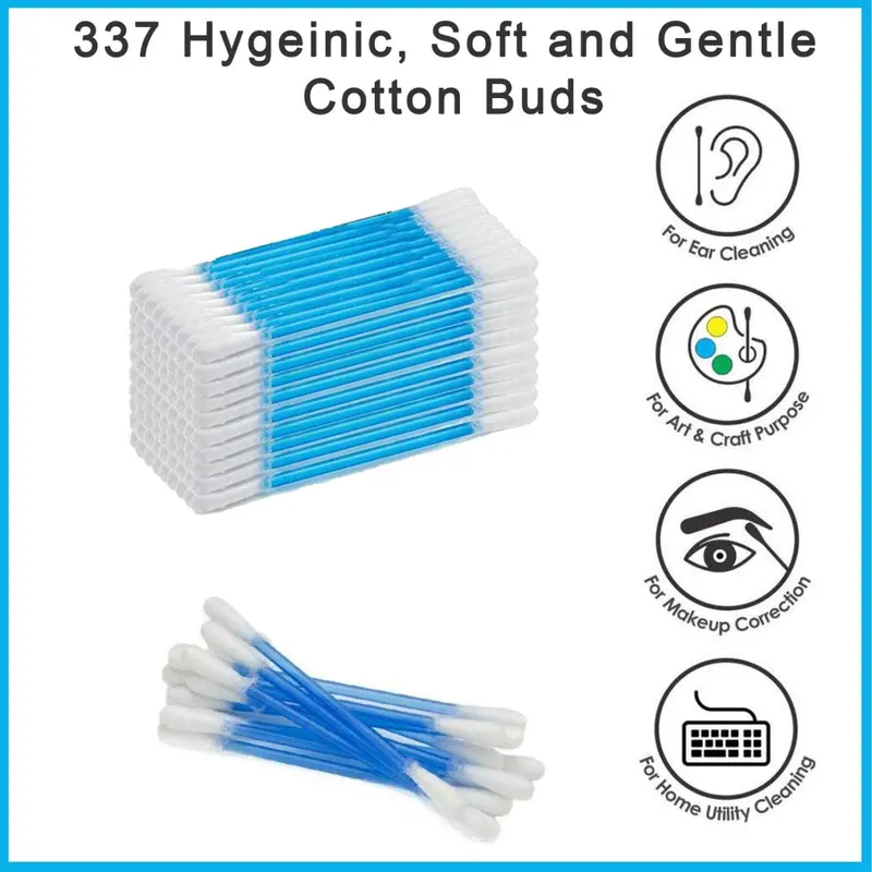 Soft Hypoallergenic Cotton Swabs – 100 Count (200 Tips) For Gentle Daily Use 1