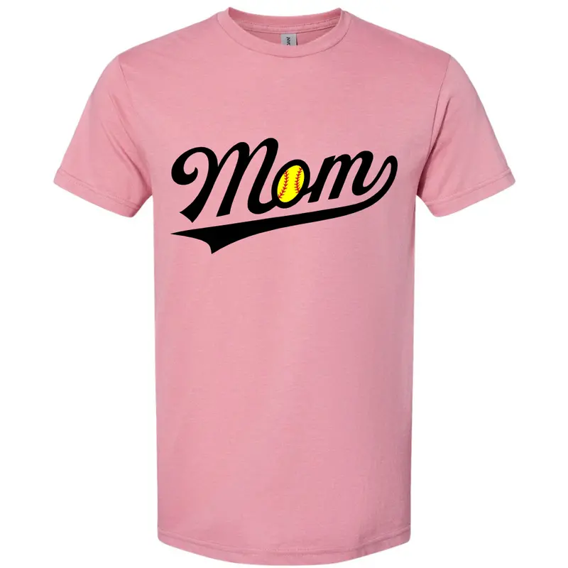 Softball Mom Casual Short-Sleeve Cotton T-Shirt 1