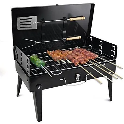 Stainless Steel Briefcase-Style Grill & Toaster – Medium Size, Black Finish 1
